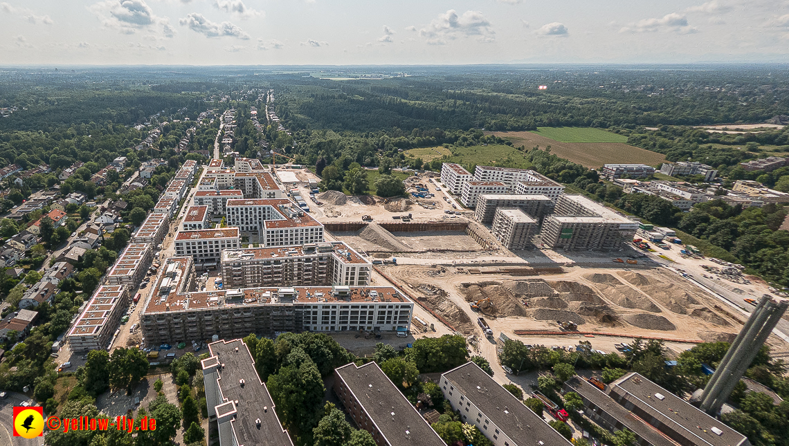 07.06.2023 - Aktuelle Luftbilder aus dem Alexisquartier und Pandion Verde in Neuperlach in München
